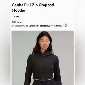 NWT sz 6 long sleeve scuba zip hoodie